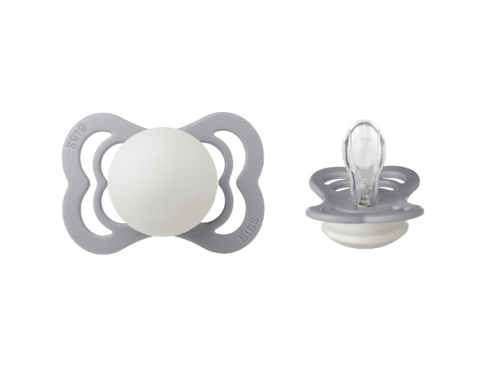 

Пустышка, BIBS, Supreme Silicone 0-6 мес Cloud Glow, Серый, 410272