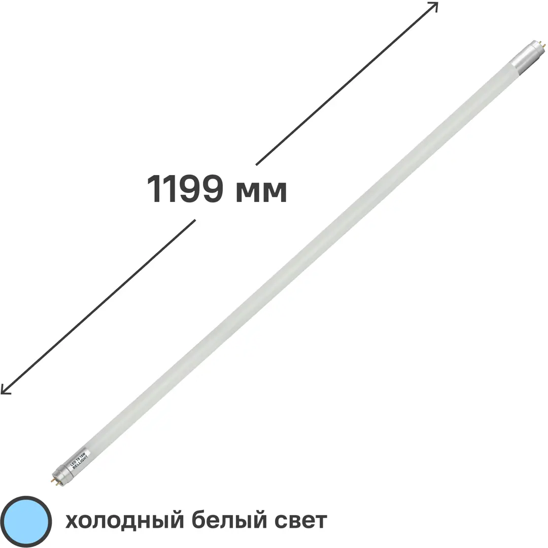 

Лампа светодиодная Bellight T8 185-265 В 18 Вт туба 1600 лм холодный белый цвет света