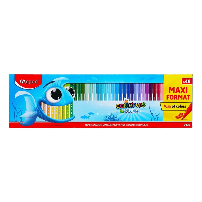 

Фломастеры Maped Color'peps Ocean 48 цветов, с заблокированным пишущим узлом, Разноцветный