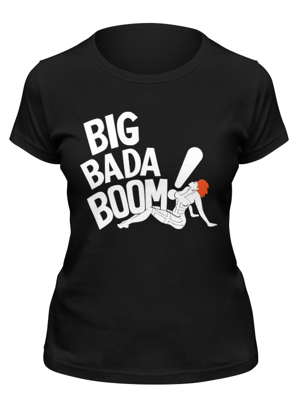 

Футболка женская Printio Big bada boom черная L, Черный, Big bada boom