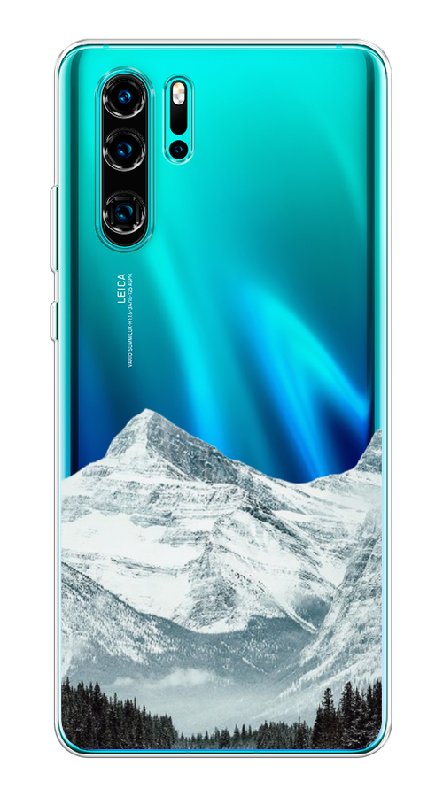 

Чехол на Huawei P30 Pro "Горы арт 1", Белый;зеленый, 67650-2