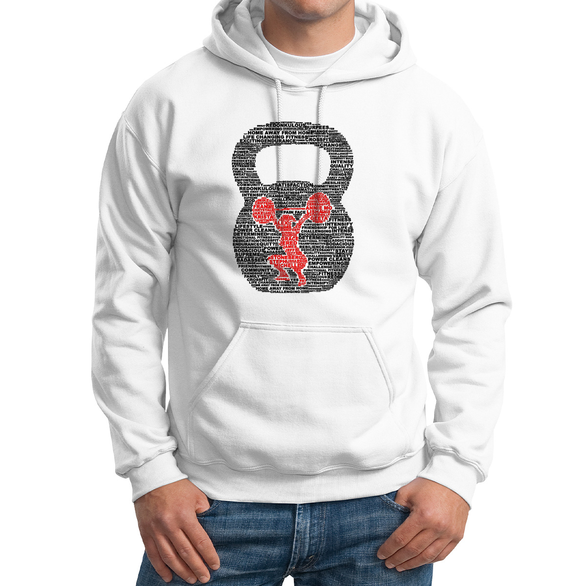 

Худи унисекс CoolPodarok гантеля белое 42 RU, Белый, M0113409