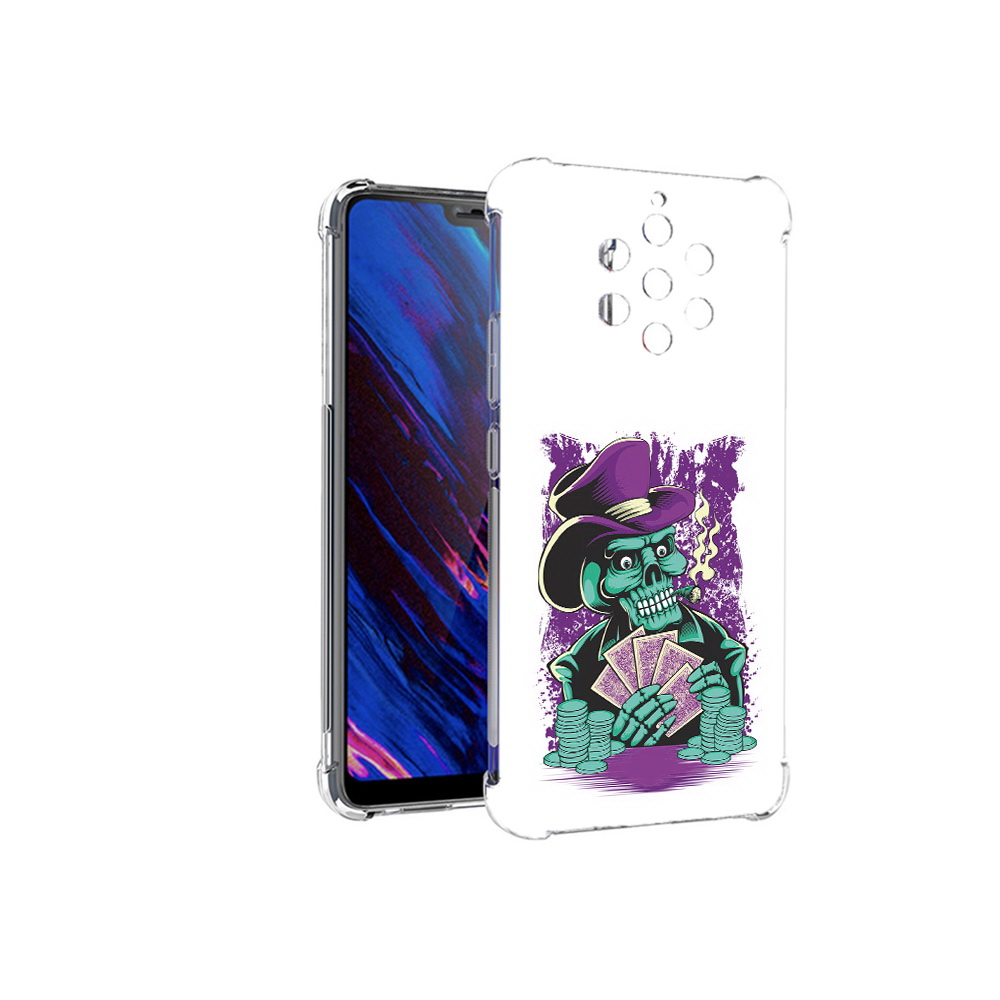 фото Чехол mypads tocco для nokia 9 зеленый череп с картами (pt125567.95.361)