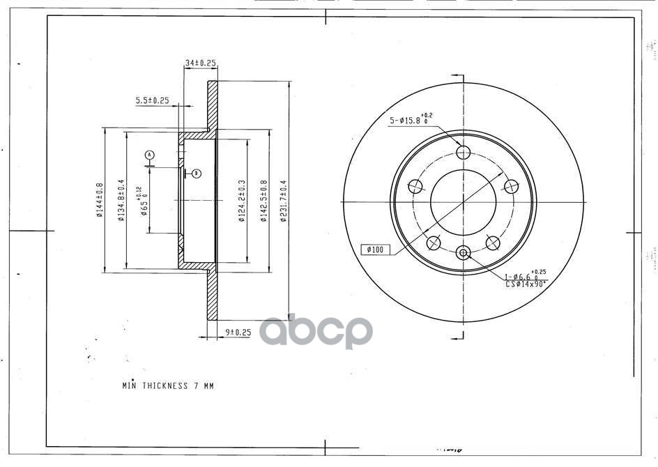 

AVANTECH Диск тормозной задн. [232x9], BR3015S