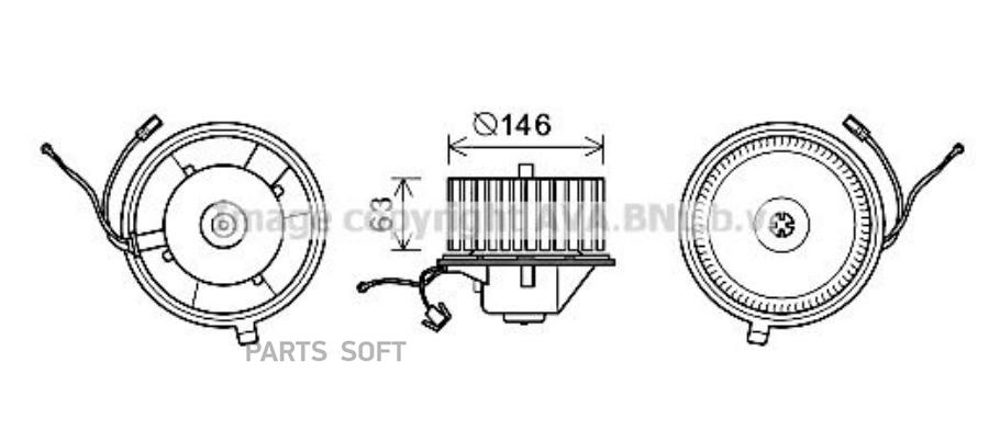 

AVA Вентилятор отопителя VW Caravelle T4 Multivan T4 Transporter T4, VN8351