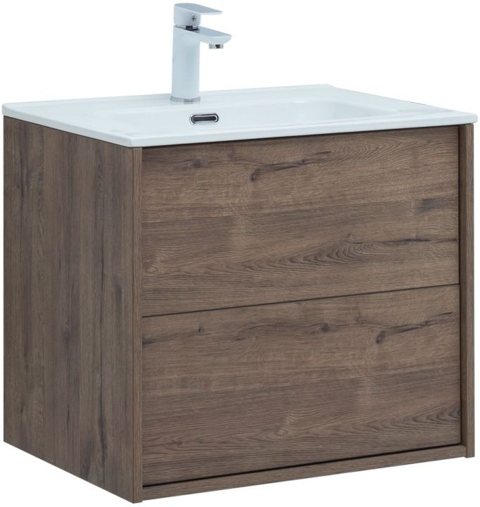 

Тумба для ванной Aquanet Lino 287541 60 (Flat) дуб веллингтон, Коричневый