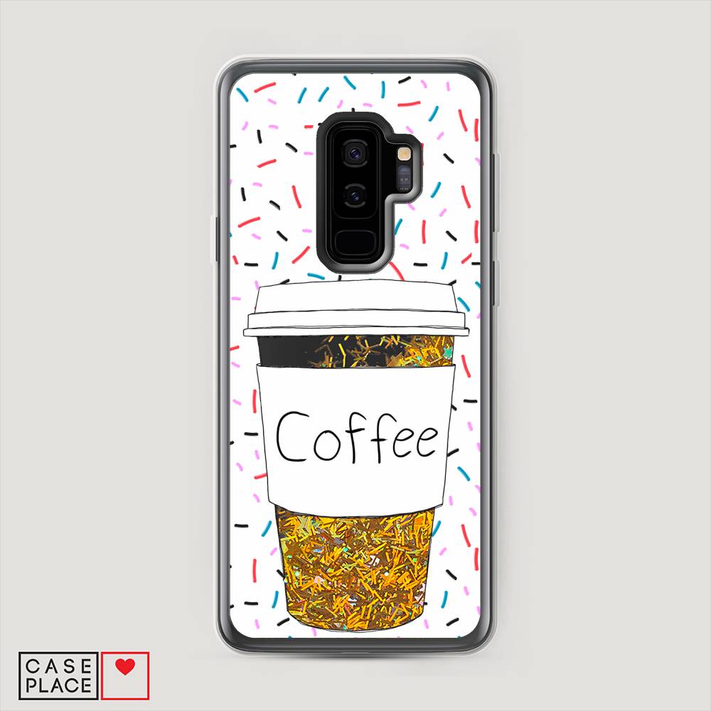 фото Чехол awog "coffee прозрачный стакан" для samsung galaxy s9 +