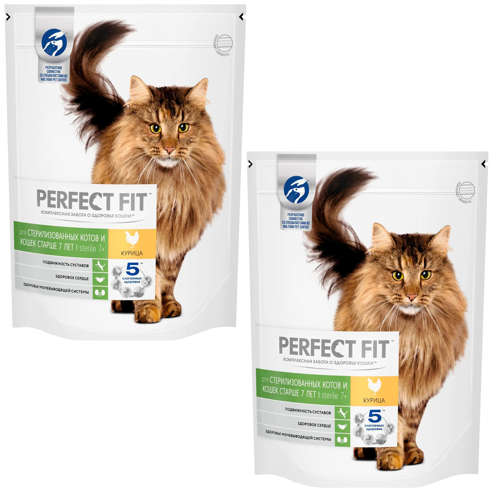 

Сухой корм для кошек Perfect Fit Sterile 7+, для кастрированных, курица, 2 шт по 0,65кг, PERFECT FIT STERILE 7+ для пожилых кастрированных котов и стерилизованных кошек старше 7 лет с курицей (0,65 + 0,65 кг)