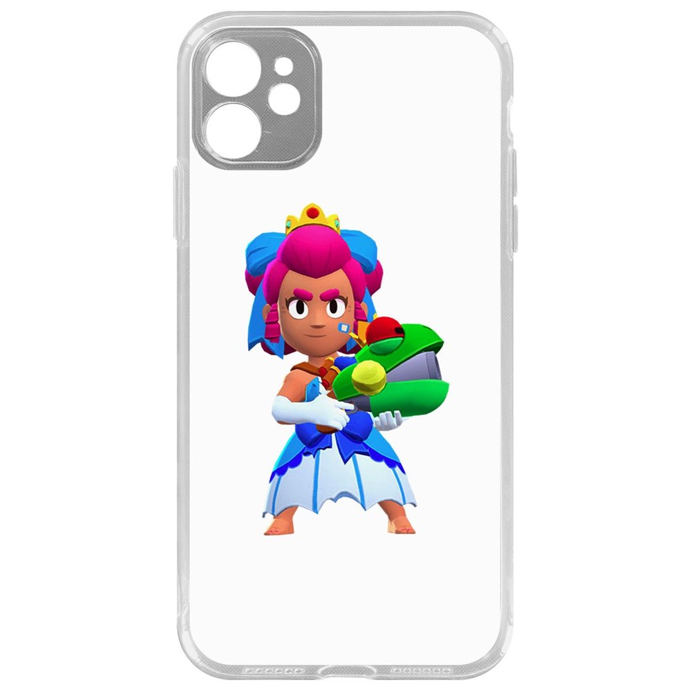 

Чехол-накладка Brawl Stars-Принцесса Шелли для iPhone 11 с защитой камеры, Прозрачный