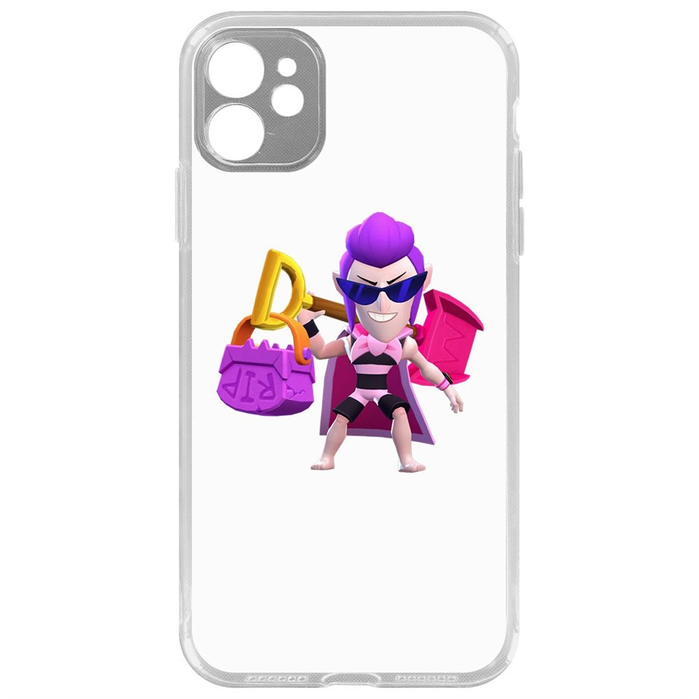 

Чехол-накладка Brawl Stars-Пляжный Мортис для iPhone 11 с защитой камеры, Прозрачный