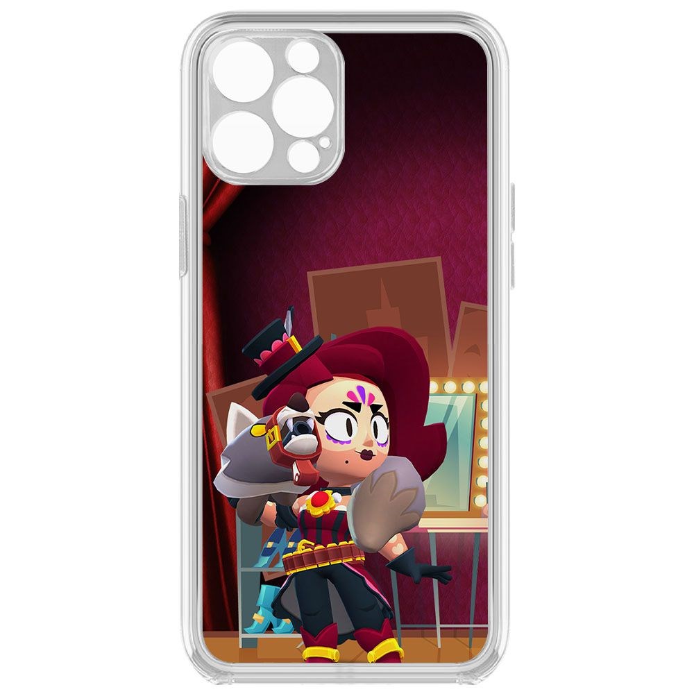 

Чехол-накладка Brawl Stars-Лихая Лола для iPhone 12 Pro с защитой камеры, Прозрачный