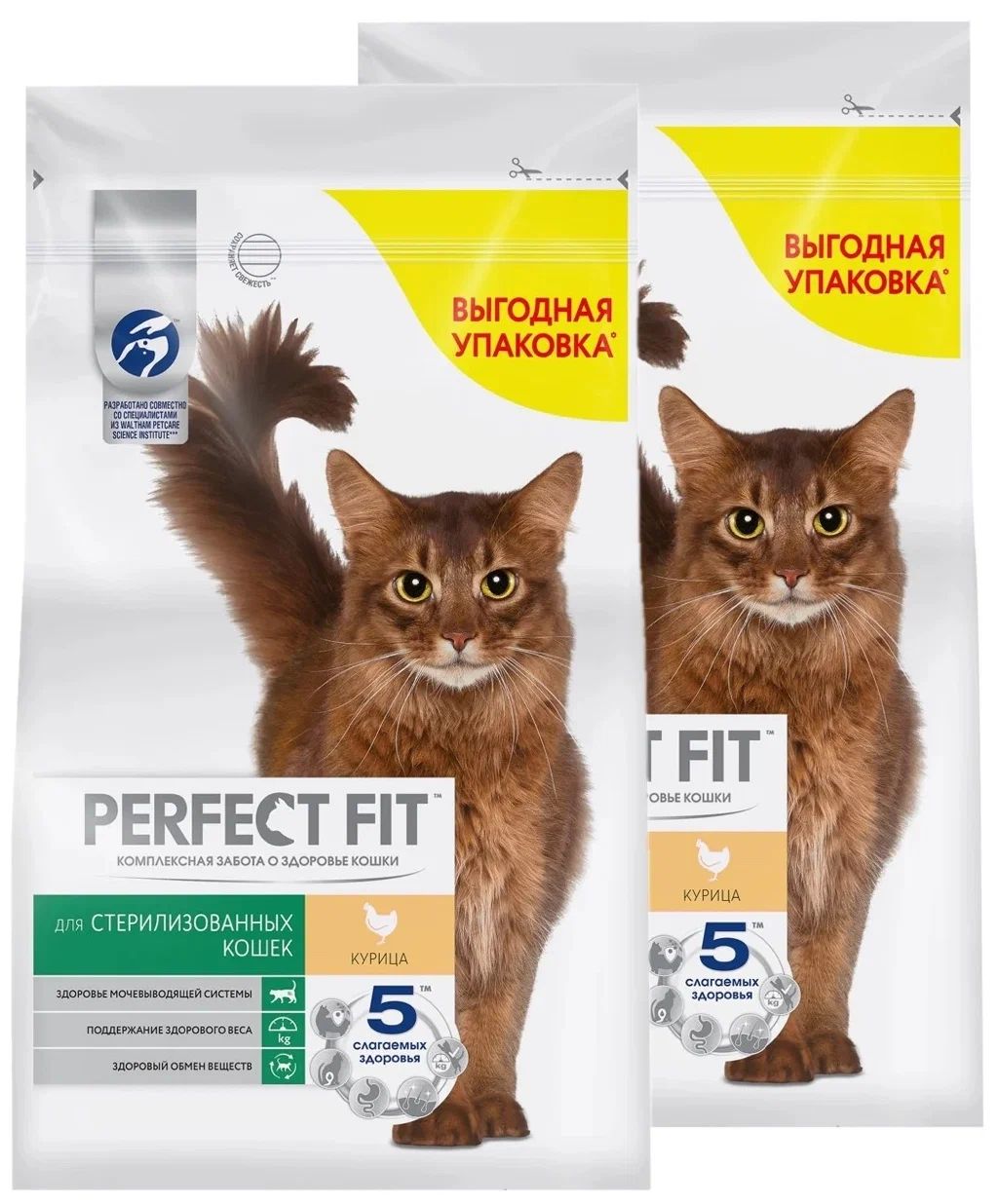 

Сухой корм для кошек Perfect Fit Sterile, для стерилизованных, курица, 2 шт по 2,5 кг, PERFECT FIT STERILE для взрослых кастрированных котов и стерилизованных кошек с курицей (2,5 + 2,5 кг)