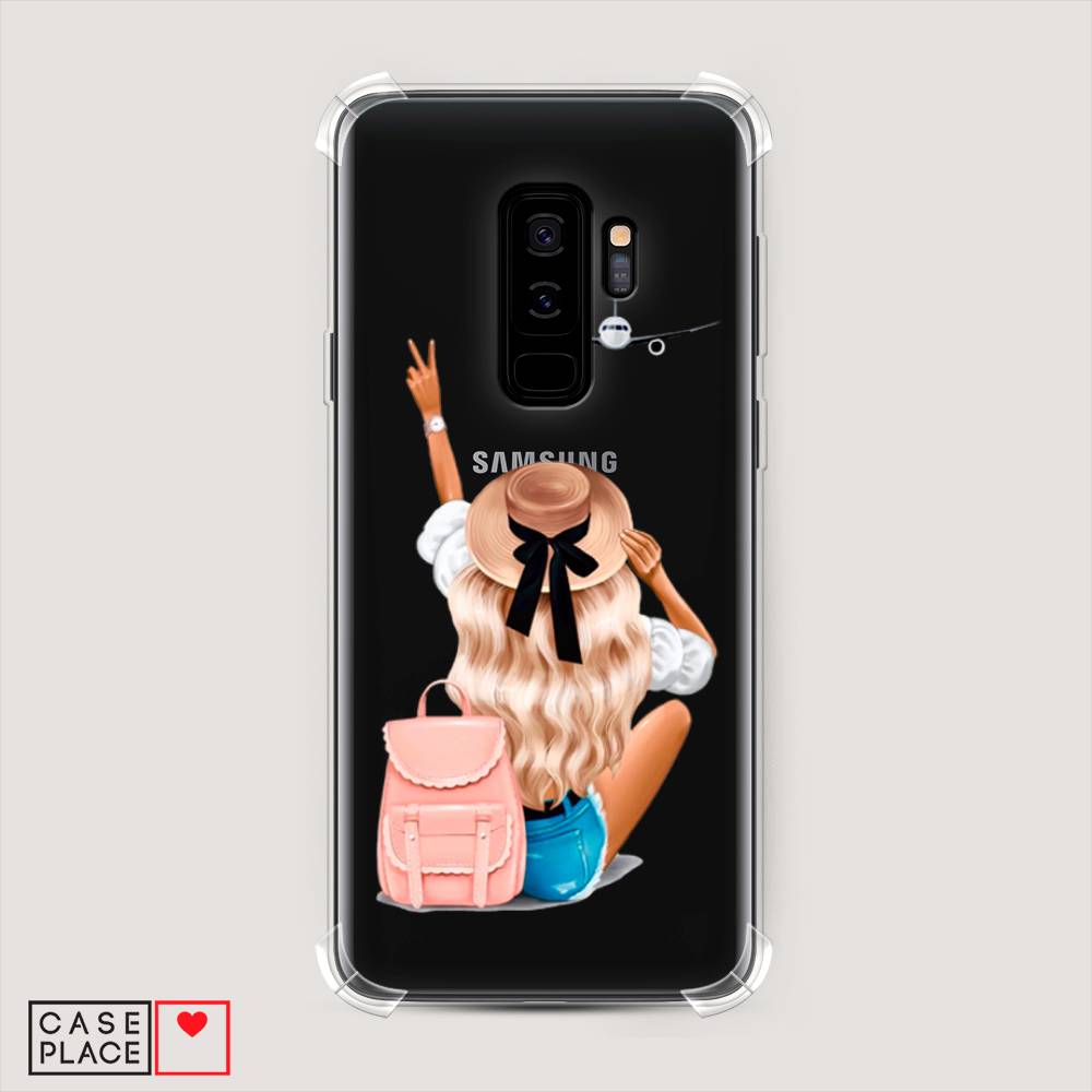 

Чехол Awog на Samsung Galaxy S9 + "Автостопом самолетом", Бежевый;розовый;голубой, 25851-1