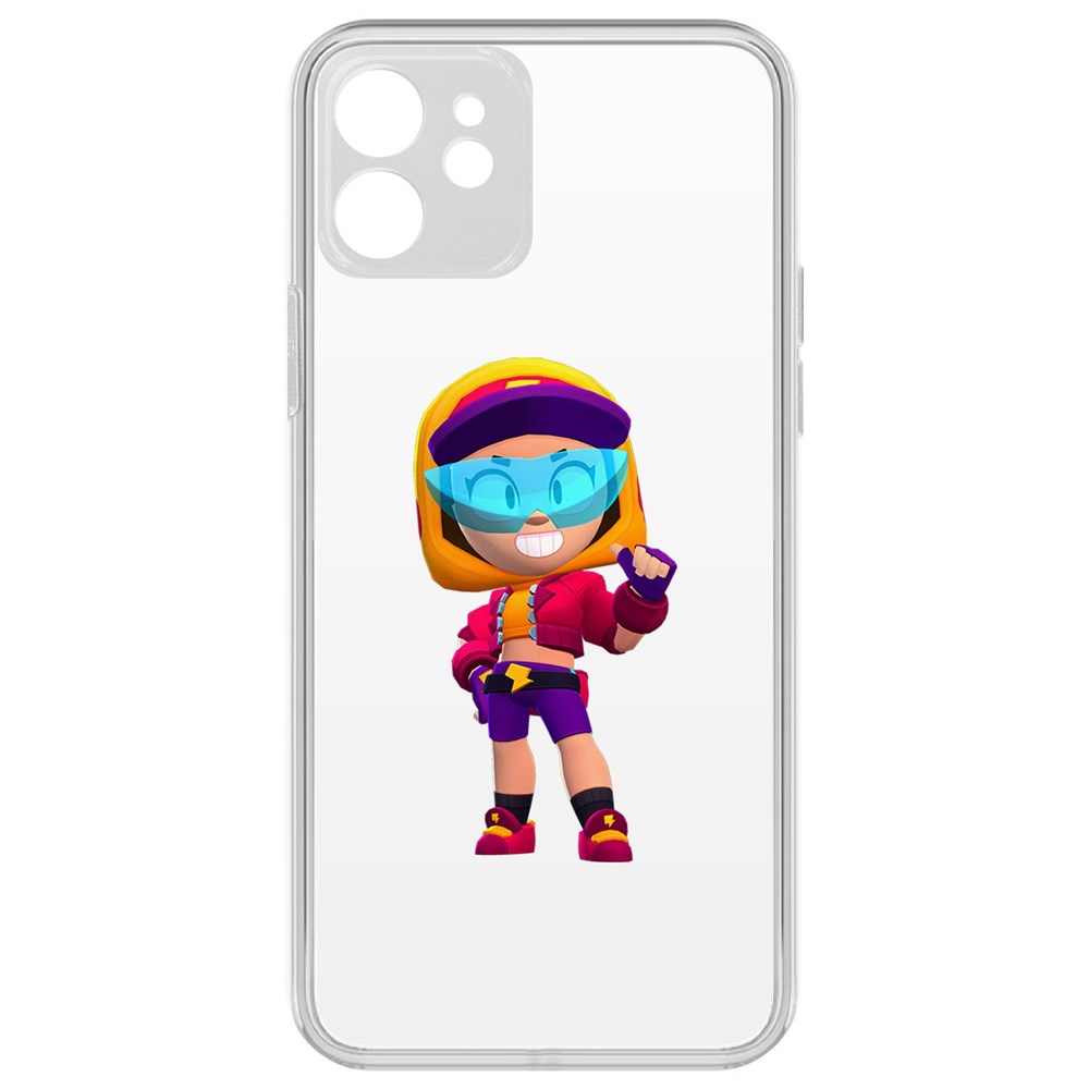 

Чехол-накладка Brawl Stars-Стритстайл Макс для iPhone 12 с защитой камеры, Прозрачный