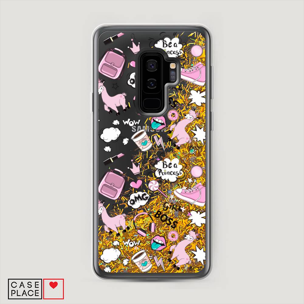 

Чехол Awog на Samsung Galaxy S9 + "Стильная лама", Голубой;белый;розовый, 25890-1