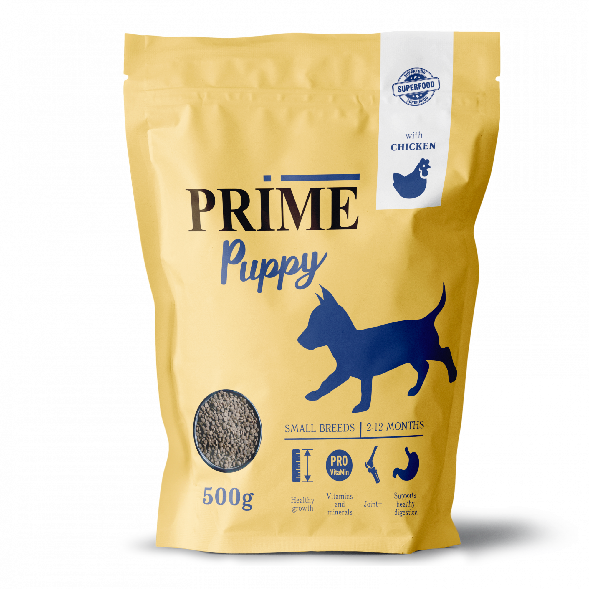 

Сухой корм для щенков PRIME PUPPY SMALL, для мелких пород, курица, 500г, PUPPY