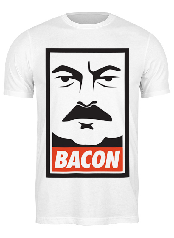 

Футболка мужская Printio Bacon (obey) белая L, Белый, Bacon (obey)