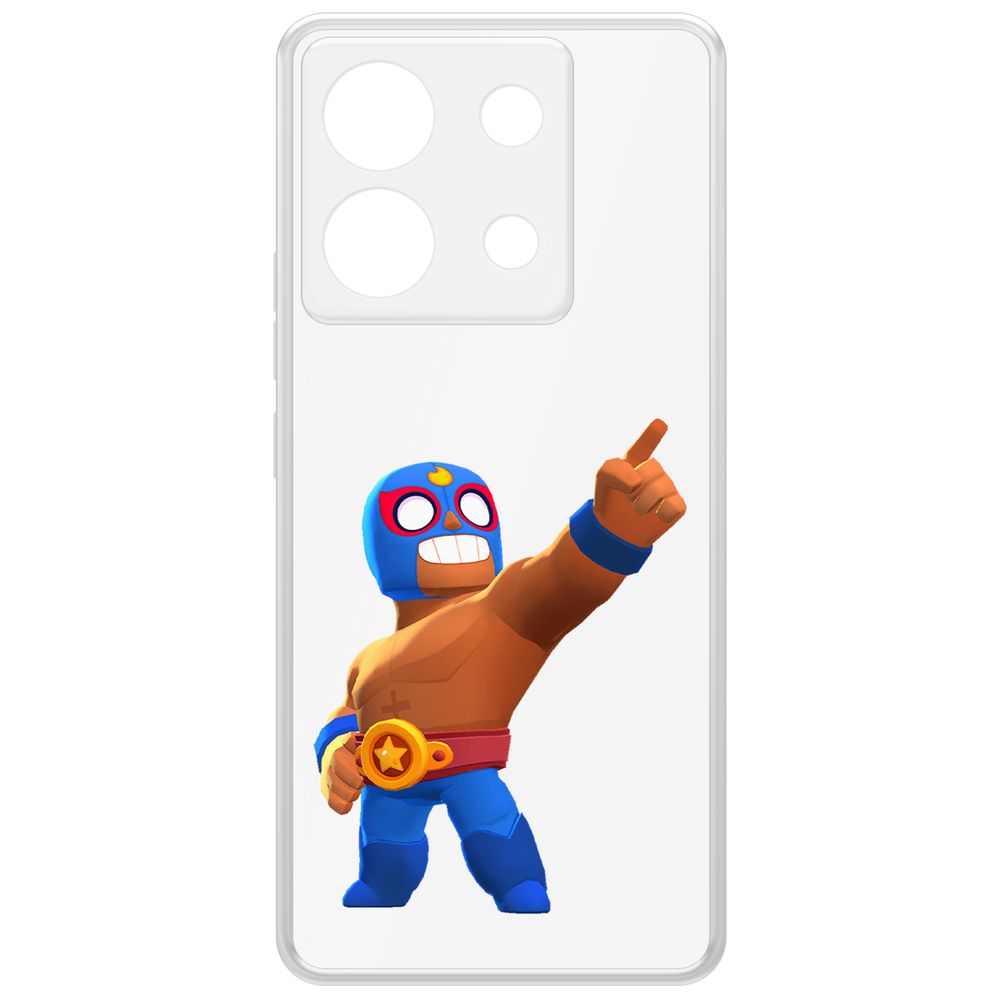 

Чехол-накладка Krutoff Clear Case Brawl Stars-Эль Примо для Xiaomi Poco X6, Прозрачный