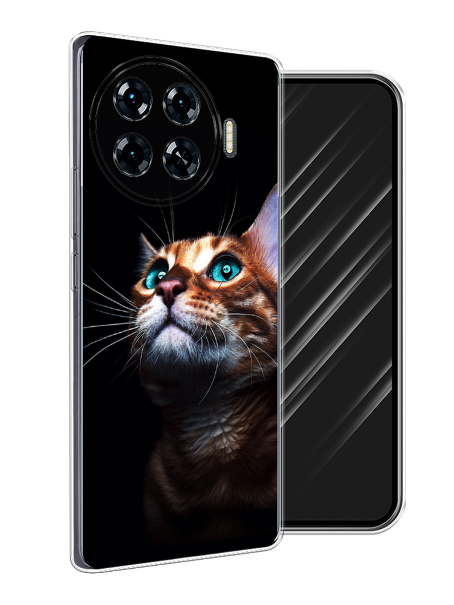 

Чехол Awog на Tecno Spark 20 Pro Plus "Мечтательный кот", Коричневый, 305050-1