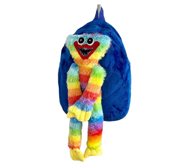 Рюкзак детский плюшевый с игрушкой Лилли Милли Хаги Ваги, цвет синийрадужный