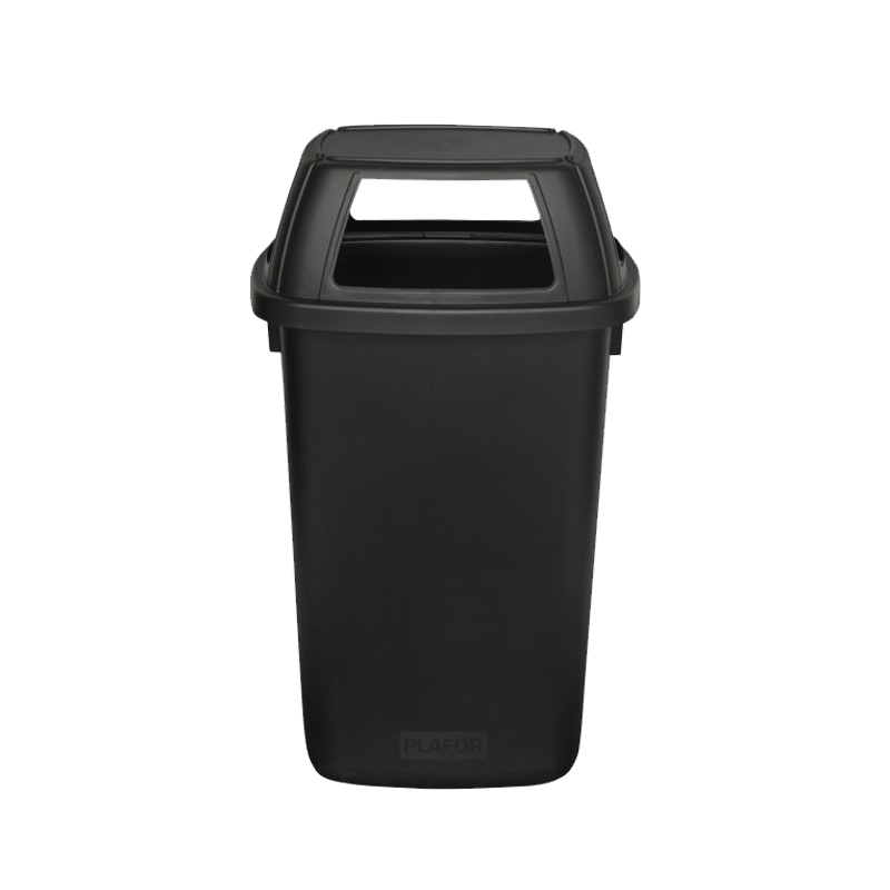 

Урна уличная 90 л Plafor Big Bin с крышкой с 4-мя большими отверстиями чёрная, Plafor Big Bin