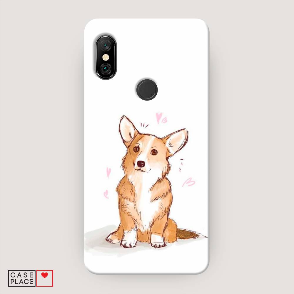 фото Пластиковый чехол "корги любовь" на xiaomi redmi note 6 pro awog