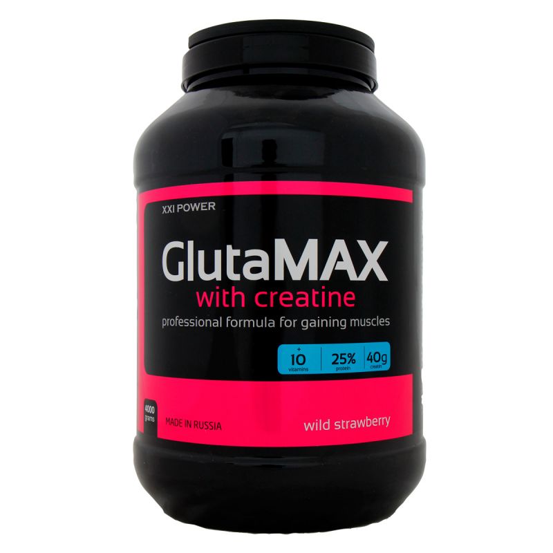 

Гейнер XXI Power GlutaMAX + Creatine, 4000 г, wild strawberry, GlutaMAX + Creatine