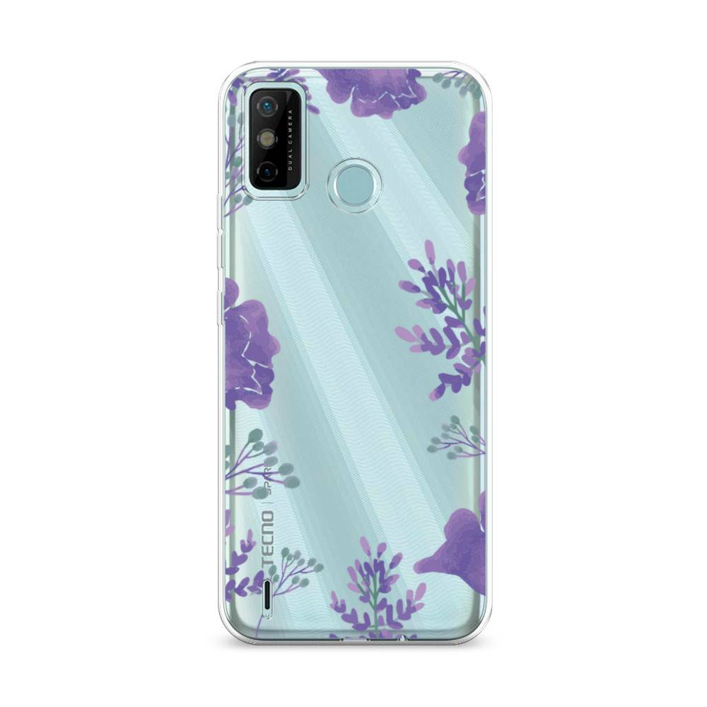

Чехол Awog на Tecno Spark 6 GO "Сиреневая цветочная рамка", Разноцветный, 300250-8