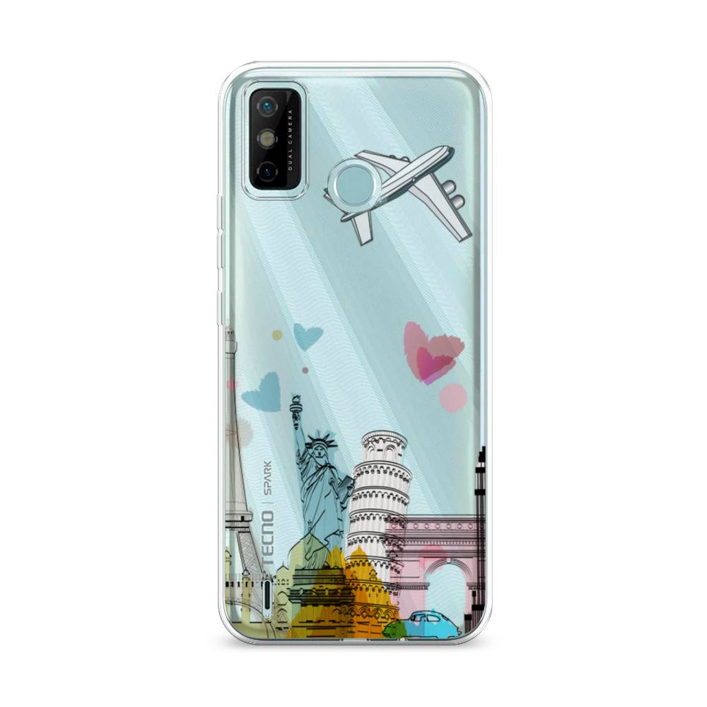 

Чехол Awog на Tecno Spark 6 GO "Самолет путешествий", Разноцветный, 300250-10