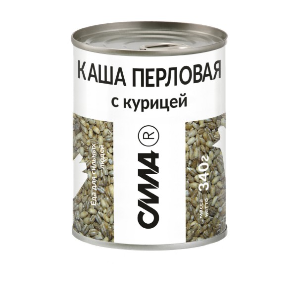 Каша перловая с мясом птицы ж/б 340 гр. СИЛА 1 шт