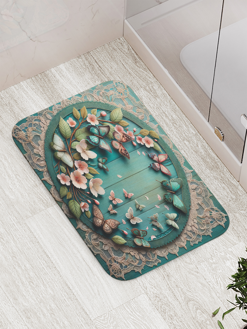 

Коврик для ванной и туалета мягкий JoyArty "Бабочки в кругу", bath_sd1163