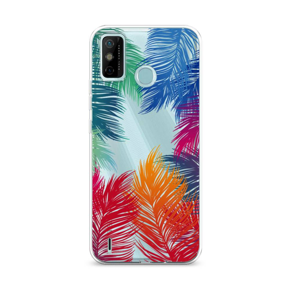 

Чехол Awog на Tecno Spark 6 GO "Рамка из перьев", Разноцветный, 300250-4
