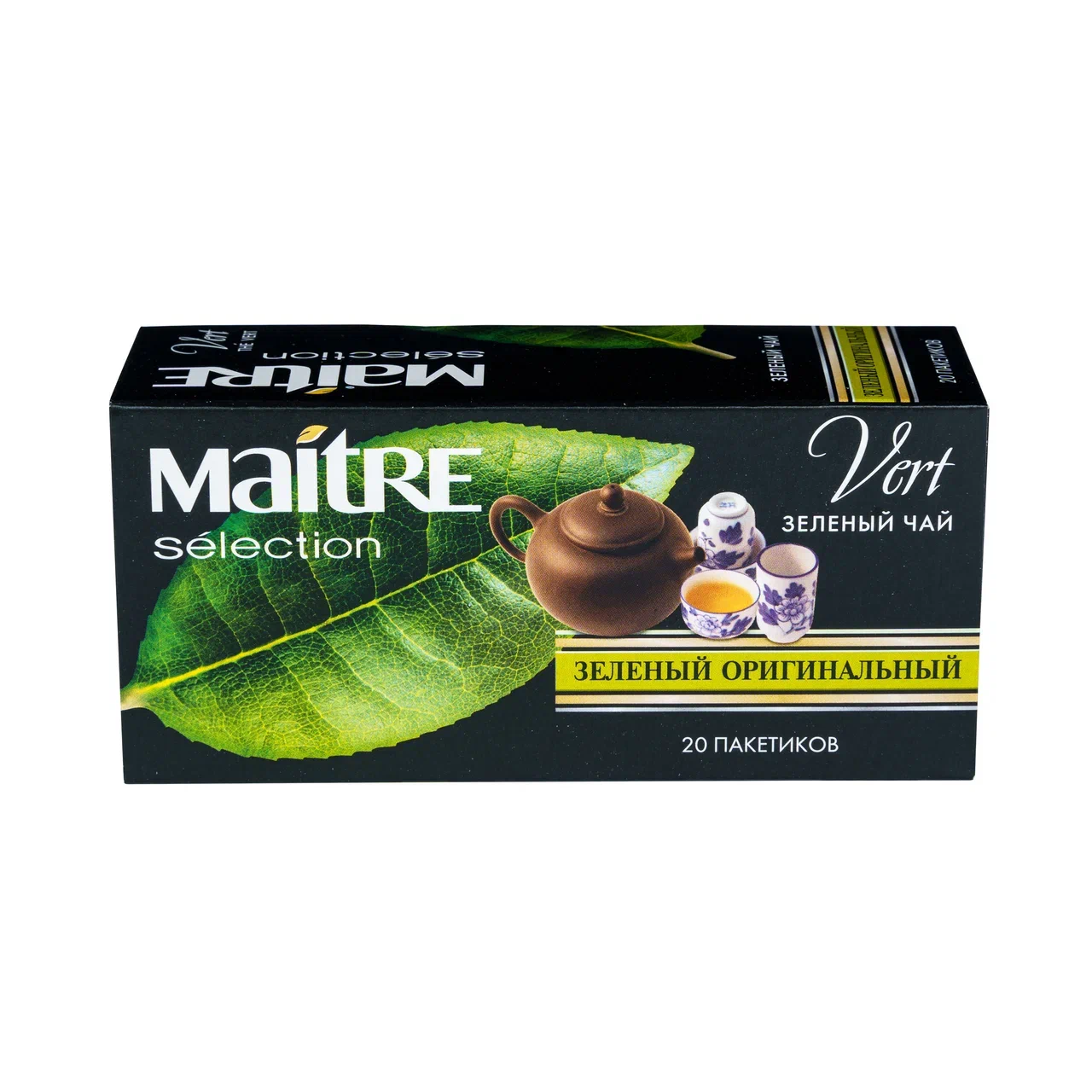 Чай Maitre selection оригинальный зеленый байховый китайский мелкий 20 пакетиков*1,8г