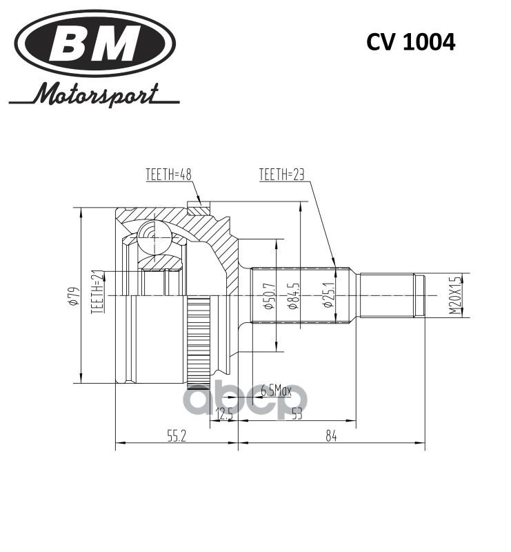 

Шрус Наружный С Пыльником Cv1004 BM-Motorsport арт. CV1004