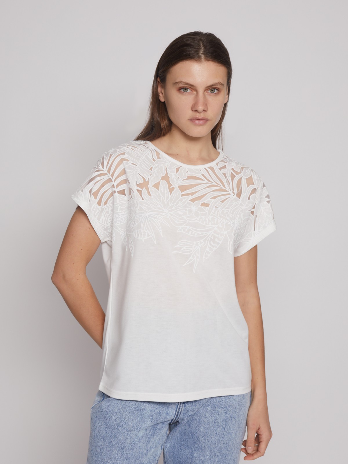 

Футболка женская Zolla 02223325903301A0 белая 2XL, 02223325903301A0