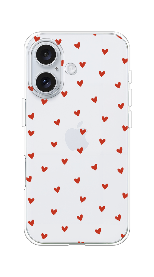 

Чехол на Apple iPhone 16 "Red hearts", Красный;прозрачный, 16050-1