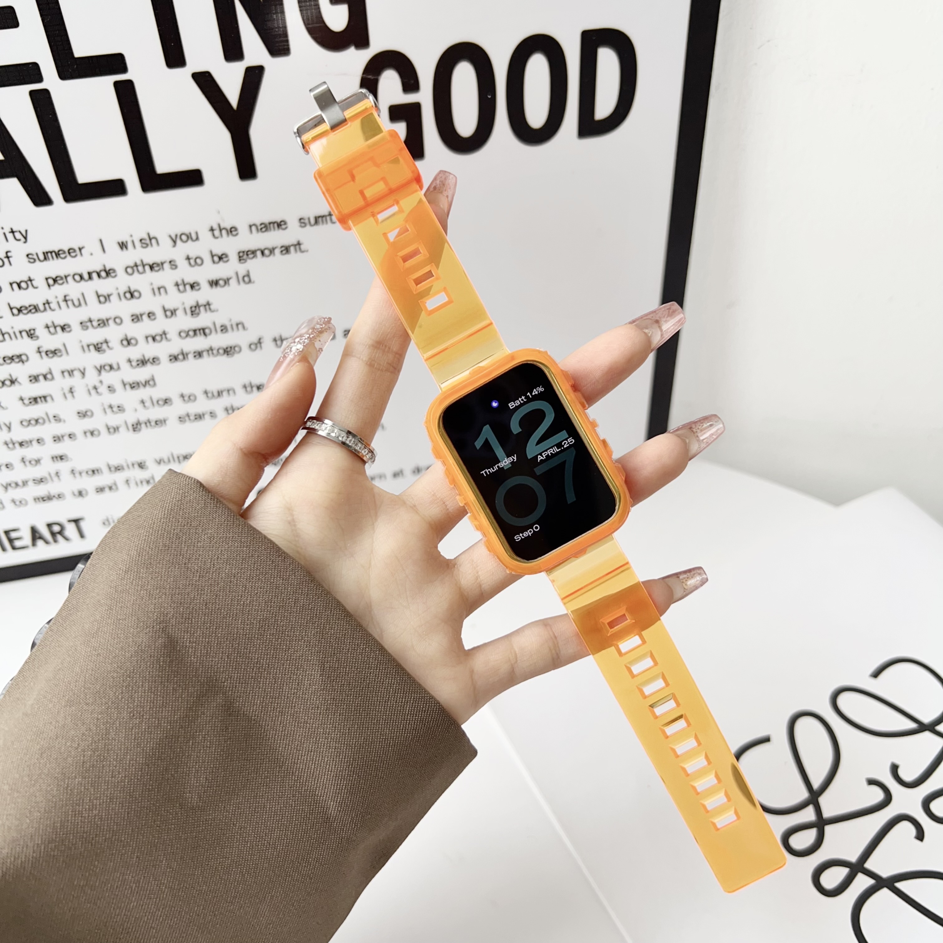 

Прозрачный ремешок для Xiaomi Mi Band 8 Pro, оранжевый, Mi Band 8 Pro