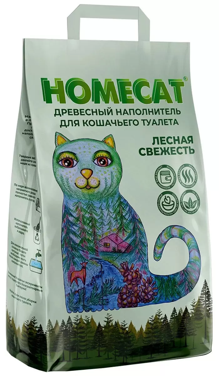 

Наполнитель для туалета кошек Homecat Лесная свежесть древесный, 4 шт по 12 кг, HOMECAT ЛЕСНАЯ СВЕЖЕСТЬ наполнитель древесный для туалета кошек (12 кг х 4 шт)