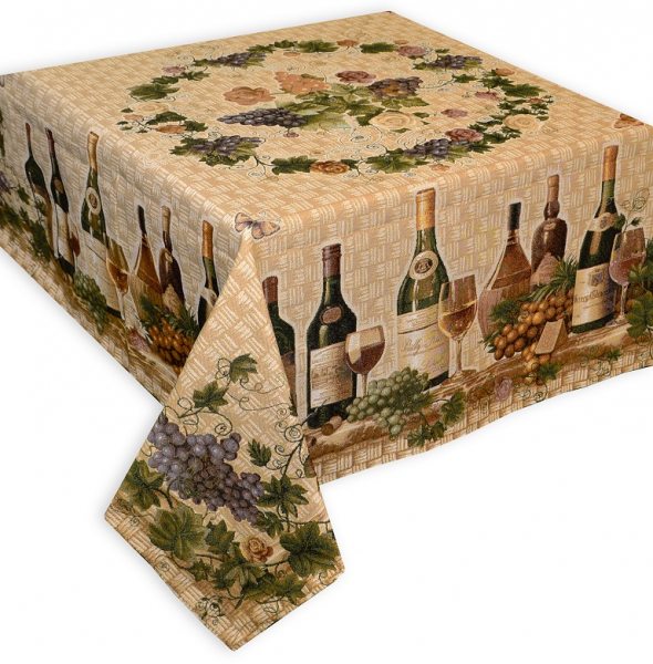 Скатерть гобеленовая квадратная «Аромат вина» 140х140