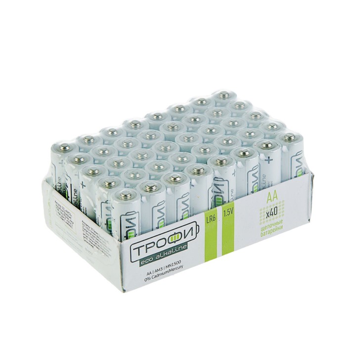 

Батарейка алкалиновая "Трофи" Eco, AAA, LR03-40BOX, 1.5В, набор 40 шт.
