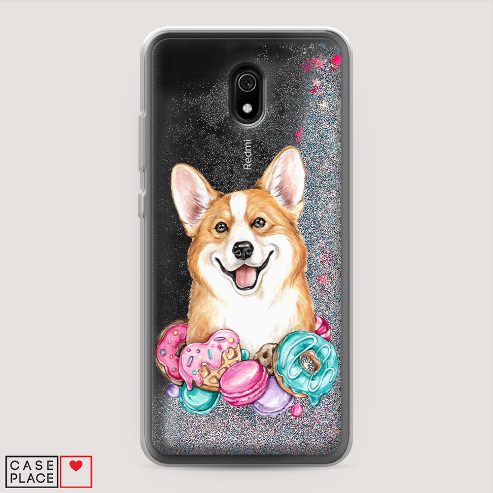 

Чехол Awog на Xiaomi Redmi 8A "Корги и сладости", Разноцветный, 37291-1
