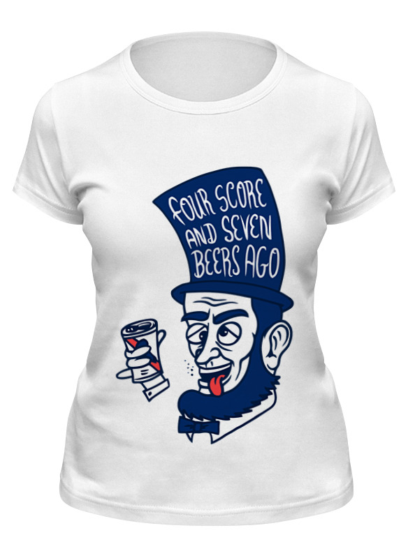 

Футболка женская Printio Пьяный линкольн белая L, Белый, Пьяный линкольн