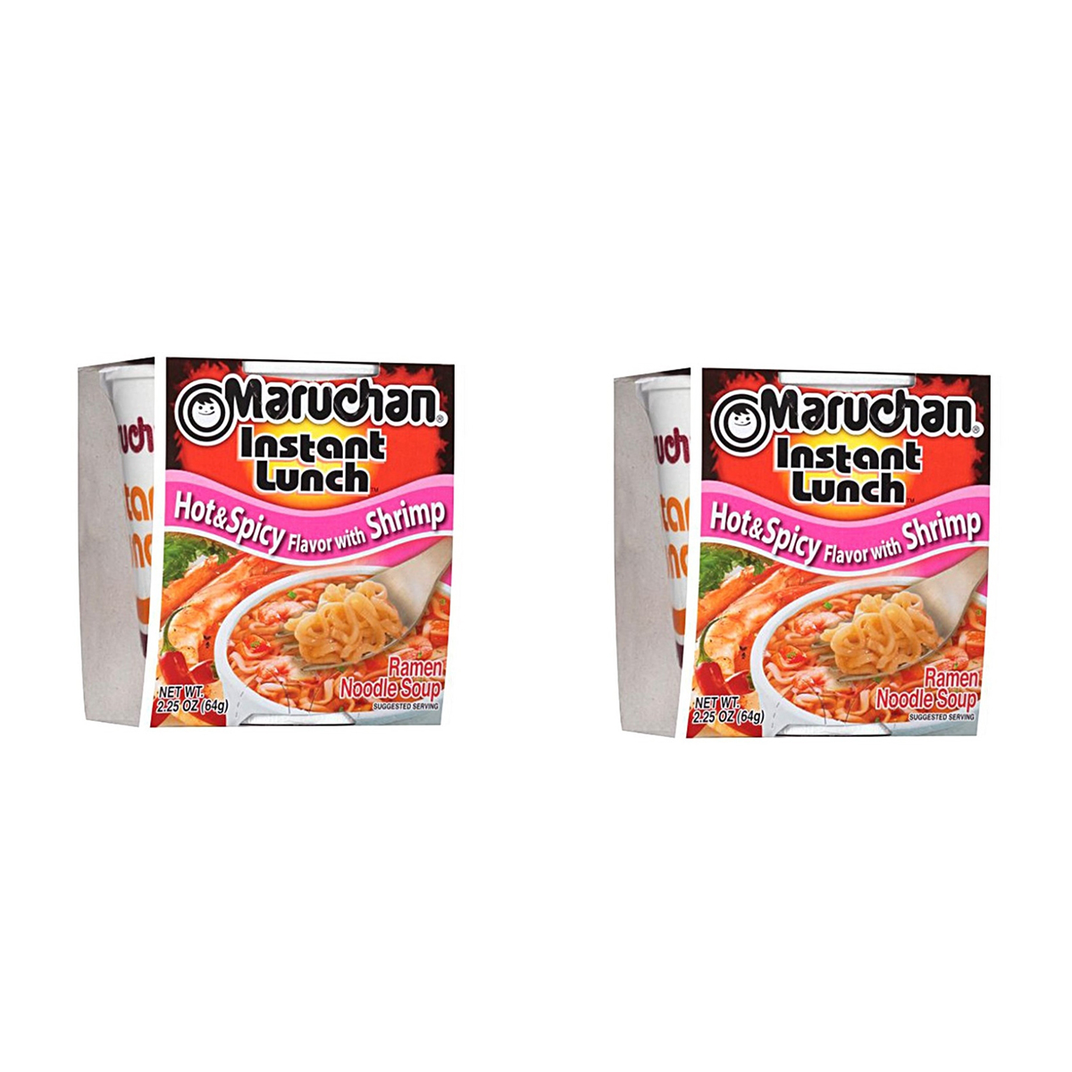 Лапша быстрого приготовления Maruchan со вкусом острой креветки, 2 шт по 64 г