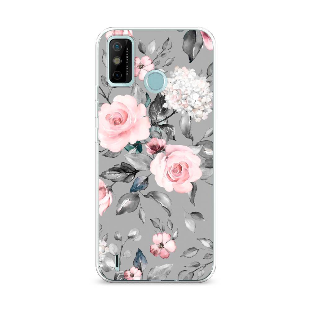 

Чехол Awog "Розы на сером" для Tecno Spark 6 GO, 300250-8