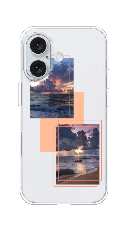 

Чехол на Apple iPhone 16 "Sky collage", Розовый;прозрачный;синий, 16050-1