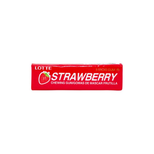 фото Lotte strawberry жевательная резинка, клубника, 5 пластинкок, 13,5 гр