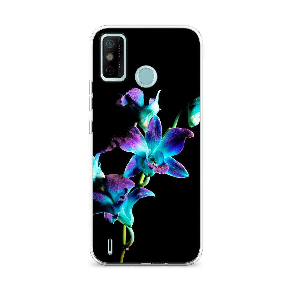фото Чехол awog "синий цветок на черном" для tecno spark 6 go