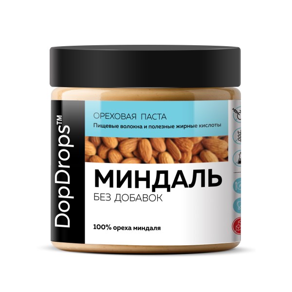 фото Dopdrops(tm) паста миндальная без добавок 500г