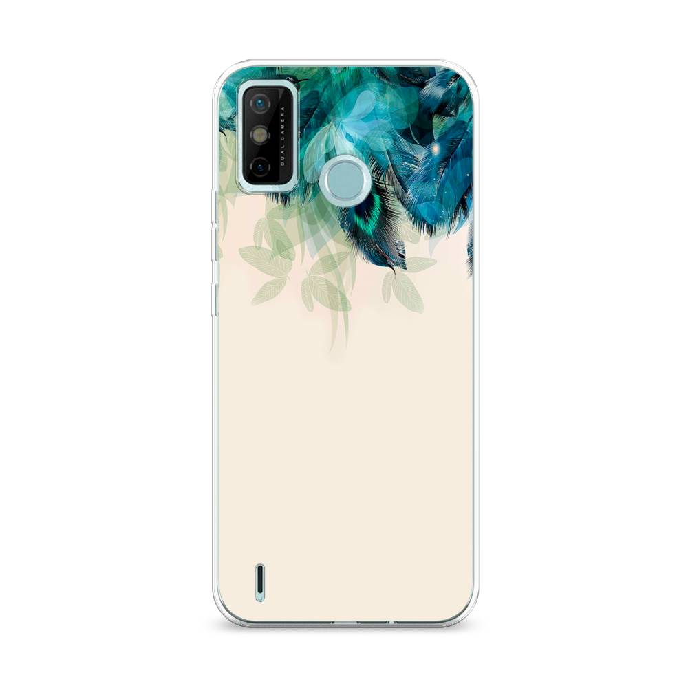 

Чехол Awog на Tecno Spark 6 GO "Перья голубого цвета", Разноцветный, 300250-2