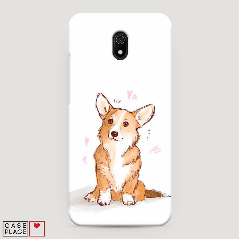

Пластиковый чехол "Корги любовь" на Xiaomi Redmi 8A, 37220-1